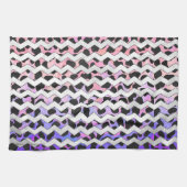 Chevron Pink en Black Dalmation Theedoek (Horizontaal)