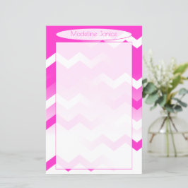 Chevron Pink & White Stationery voor handschrift