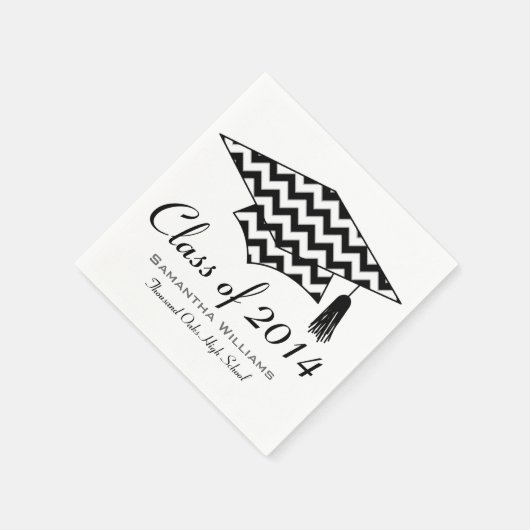 Chevron Print Aangepaste Naam Afstuderen servetten (Hoek)