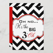 Chevron Print Dirty 30 Invitations (Devant / Derrière)