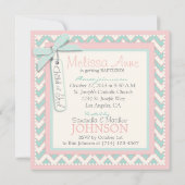 Chevron Print et Tutu Baptism Invitation (Dos)