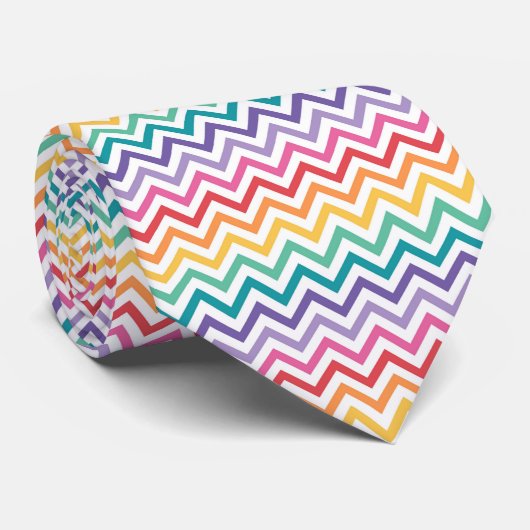 Chevron Rainbow Pattern Stropdas (Opgerold)