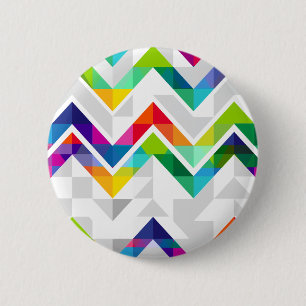 Chevron Rainbow Ronde Button 5,7 Cm