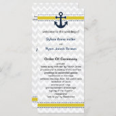chevron rayures, ancre, programme de mariage nauti (Devant / Derrière)