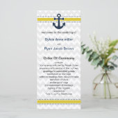 chevron rayures, ancre, programme de mariage nauti (Debout devant)