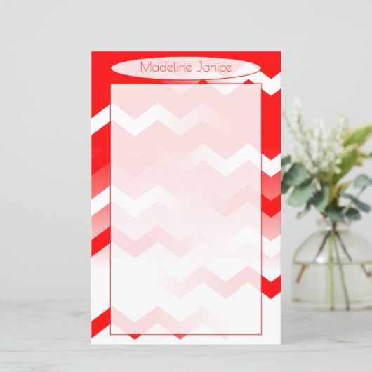 Chevron Red & White-artikelen voor handschrift (Staand voorkant)