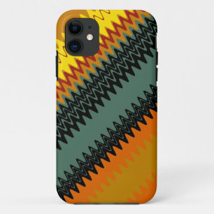 Chevron Retro Zigzag Stripes Art Design iPhone 11 Hoesje