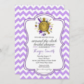 Chevron rond de klok Bruids Douche Uitnodiging (Voorkant / Achterkant)