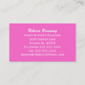 Chevron rose blanc vert : Carte de visite de (Dos)