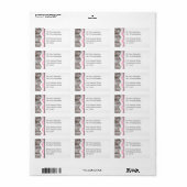 Chevron rose et Étiquettes de adresse rustiques en (Feuille entière)