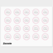Chevron rose monogrammé - Étiquettes do-it-yoursel (Feuille)