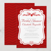 Chevron rouge barre des invitations de Fête de la (Devant / Derrière)
