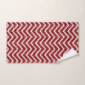 Chevron Rouge Faux Pailleté (Serviette à main)
