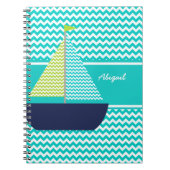 Chevron Sailboat sur Chevron Carnet personnalisé (Devant)