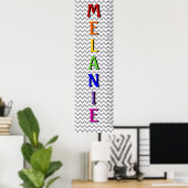 Chevron Seven Letter Name Growth Chart Poster (Thuiskantoor)