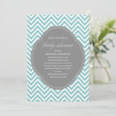 CHEVRON SHOWER | BABY SHOWER INVITATIONS KAART (Staand voorkant)