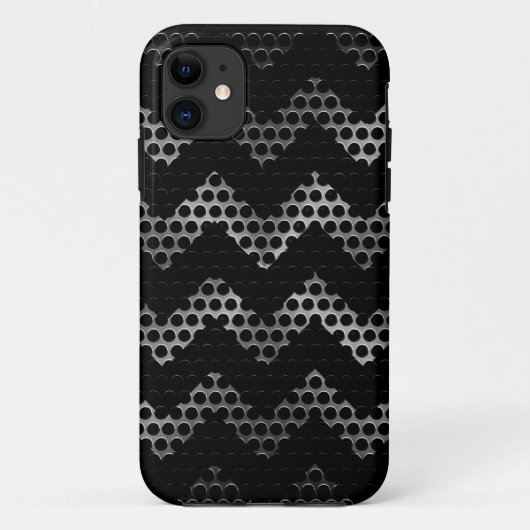 Chevron Stainless Steel Hole Metal Case-Mate iPhone Case (Achterkant)