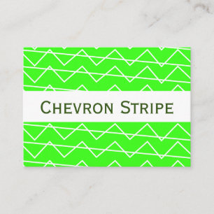 Chevron Streep Neon Groen Geometrisch  Visitekaartje