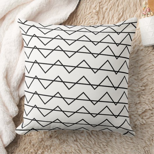 Chevron Stripe Black en White Geometric Pattern Kussen (Deken)