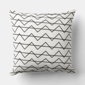 Chevron Stripe Black en White Geometric Pattern Kussen (Achterkant)