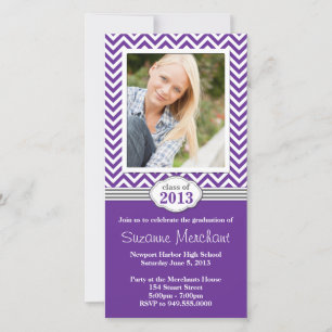 Chevron Stripe Graduation Invitation Classe de 201