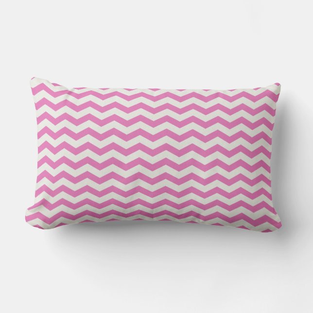 Chevron Stripe Roze/Wit Amerikaans MOJO Kussen (Voorkant)