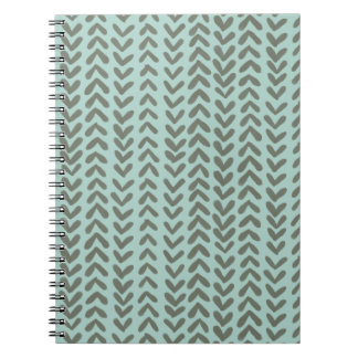 Chevron stripe - sage green notebook notitieboek
