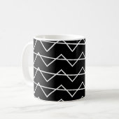 Chevron Stripe Zigzag Pattern Black and White Koffiemok (Voorkant links)