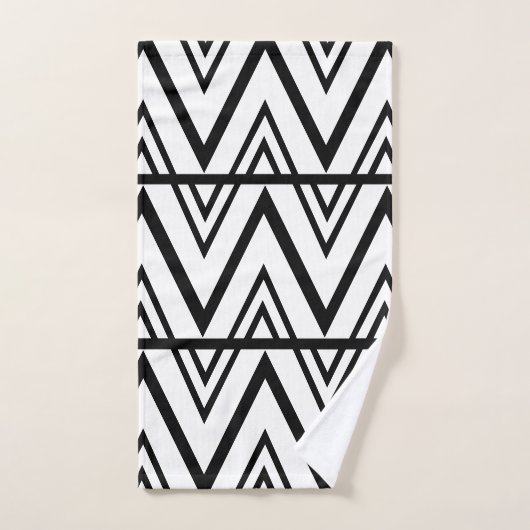 Chevron Stripe Zwart-wit Chevron Stripe Bad Handdoek (Handdoek)