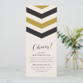 Chevron Stripes Invitation du Nouvel An (Debout devant)
