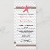 Chevron Stripes, Starfish Mod Beach Wedding Design Programma (Voorkant / Achterkant)