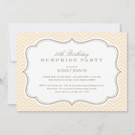 Chevron Stripes Surprise Party-uitnodigingen Kaart