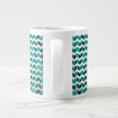 Chevron Tiger Black en Blauwgroen afdrukken Jumbo Mok (Achterkant)