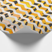 Chevron Tiger Black en Oranje print Cadeaupapier (Hoek)