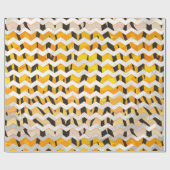 Chevron Tiger Black en Oranje print Cadeaupapier (Vlak)