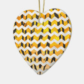 Chevron Tiger Black en Oranje print Keramisch Ornament (Links)