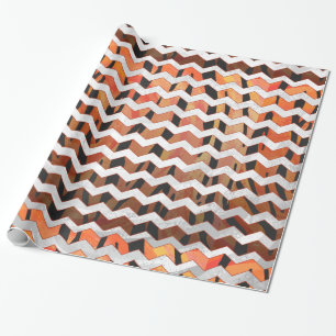 Chevron Tiger Hot oranje en zwart afdrukken Cadeaupapier