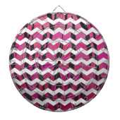 Chevron Tiger Hot Pink en Black Print Dartbord (Voorkant)