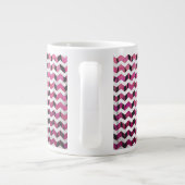 Chevron Tiger Hot Pink en Black Print Extra Grote Mok (Achterkant)