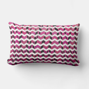 Chevron Tiger Hot Pink en Black Print Kussen