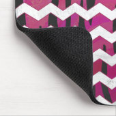 Chevron Tiger Hot Pink en Black Print Muismat (Hoek)