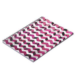Chevron Tiger Hot Pink en Black Print Notitieboek