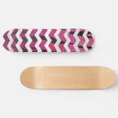 Chevron Tiger Hot Pink en Black Print Skateboard (Horizontaal)