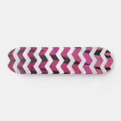 Chevron Tiger Hot Pink en Black Print Skateboard (Horizontaal)