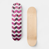 Chevron Tiger Hot Pink en Black Print Skateboard (Voorkant)