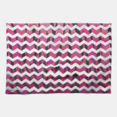 Chevron Tiger Hot Pink en Black Print Theedoek (Horizontaal)