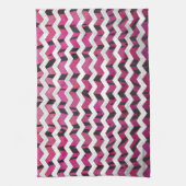 Chevron Tiger Hot Pink en Black Print Theedoek (Verticaal)