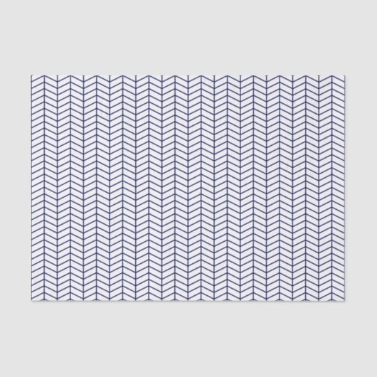 Chevron Tissue Paper - Navy Blue op White Tissuepapier (Voorkant)