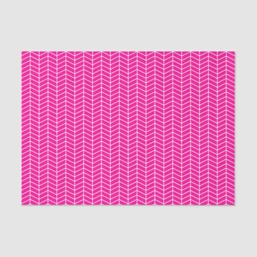 Chevron Tissue Paper - White on Hot Pink Tissuepapier (Voorkant)