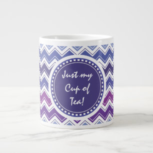 Chevron Tribal ZigZag Pattern in Blue and Paars Grote Koffiekop